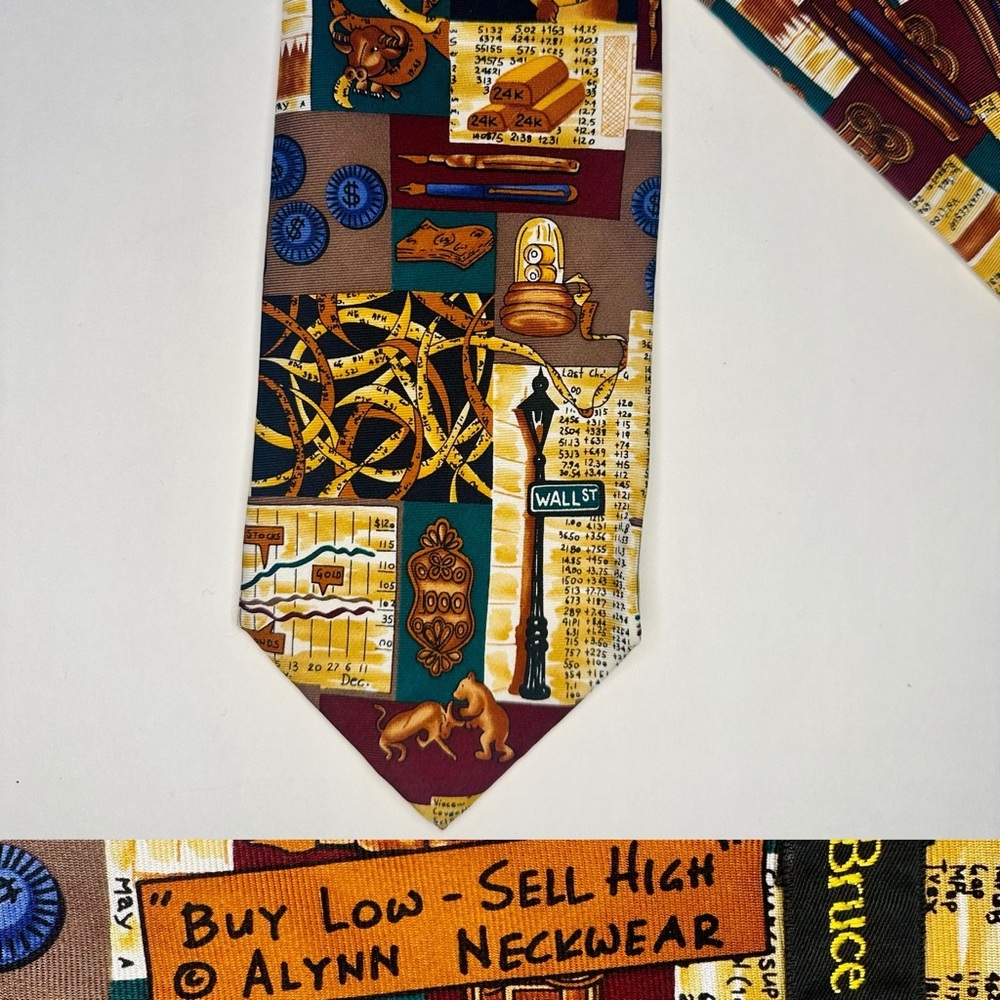 Vintage Wall Street bt Alynn Neckwear Financial Classic Tie 3.75" x 56"